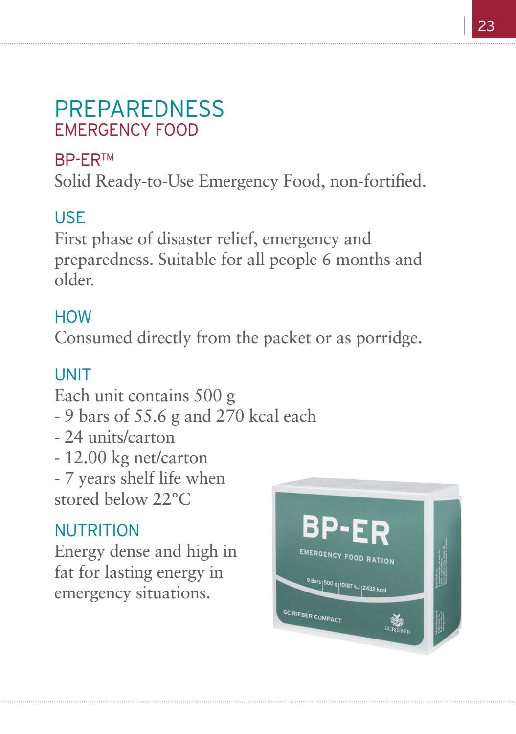 Emergency Ration BP-ER - Kompaktiškas, patvarus, lengvas avarinis davinys BP-ER