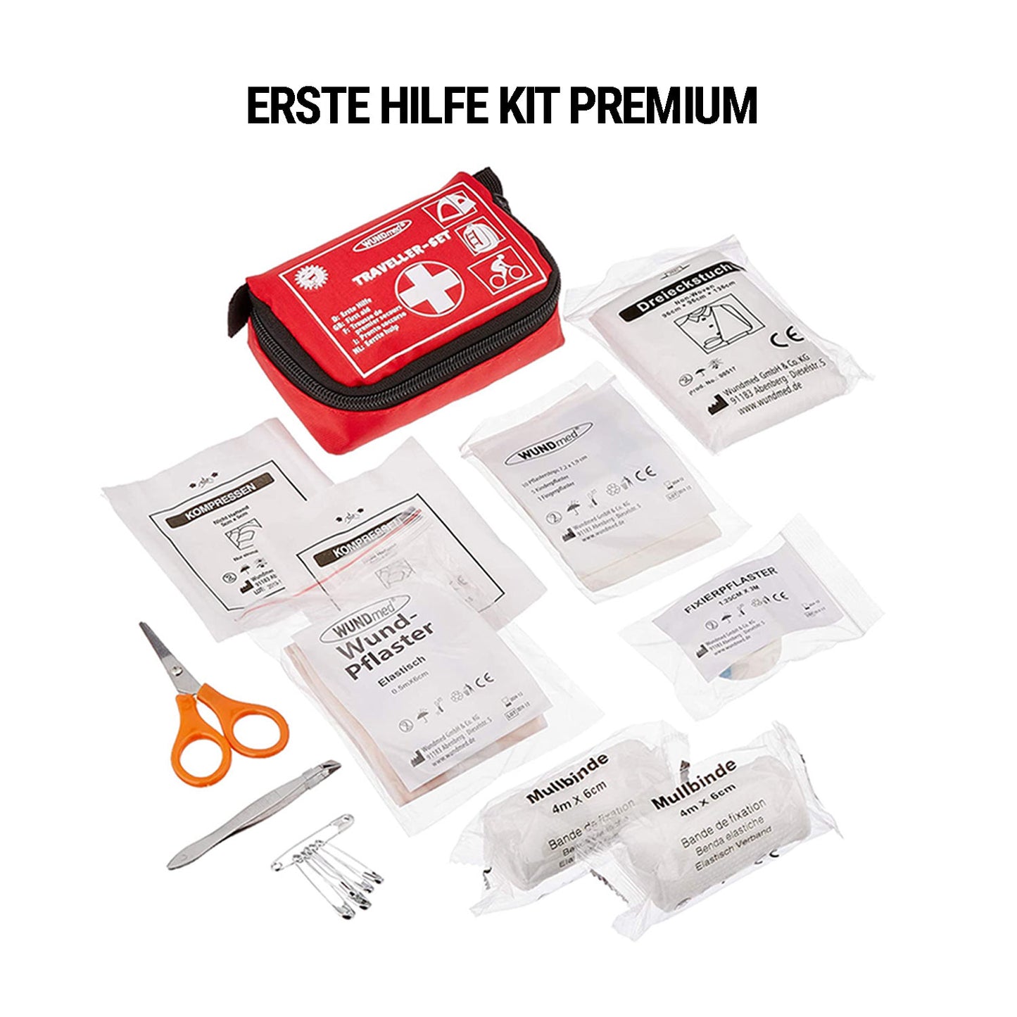 Emergency Backpack Premium – pilnas išgyvenimo rinkinys su saulės radiju