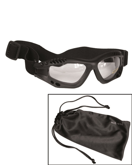 Commando Glasses Air Pro juodi skaidrūs