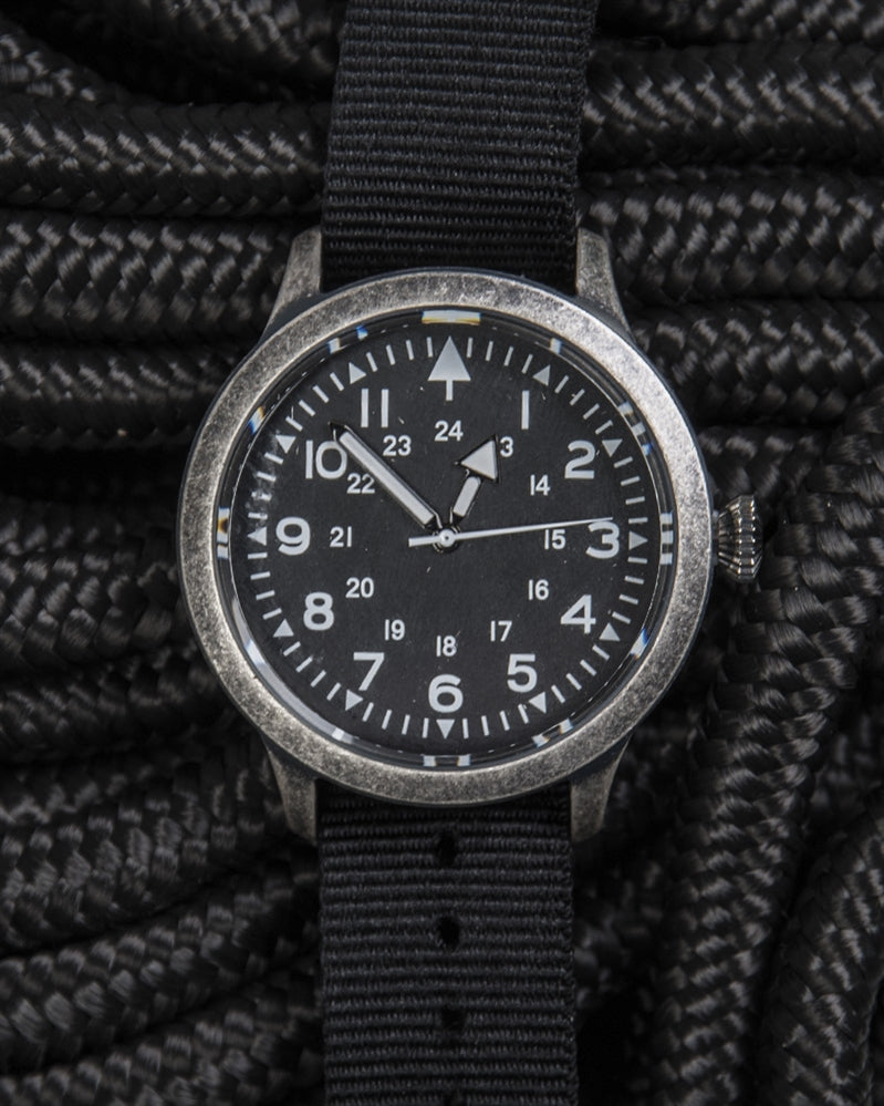 Armijos laikrodis 'British-Style' Dull, nailoninis dirželis, kvarcinis mechanizmas
