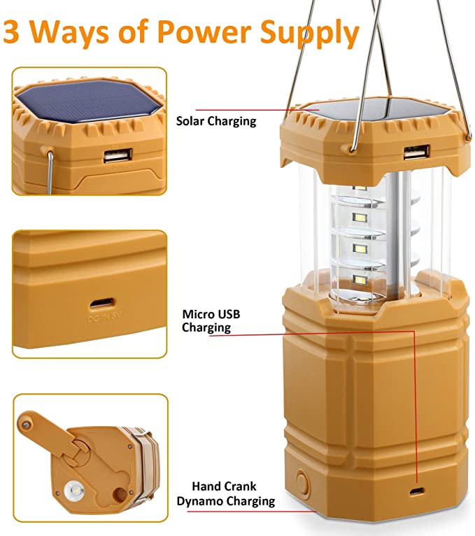 „Solar Camping“ rankinis švaistiklio žibintas, nešiojamas itin ryškus LED žibintuvėlis su įkraunama baterija