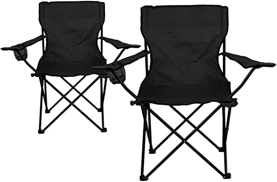 Nexos rinkinys 2 žvejų kėdės, sulankstomos kėdės, stovyklavimo kėdės, sulankstomos kėdės su porankiais ir puodelių laikikliais, praktiškas, tvirtas, šviesiai juodas