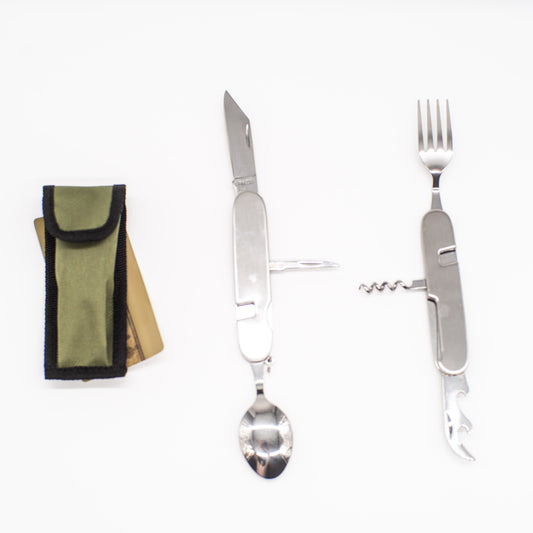 Sulankstomi aukščiausios kokybės stalo įrankiai – dalijamas peilio šakutės šaukštas