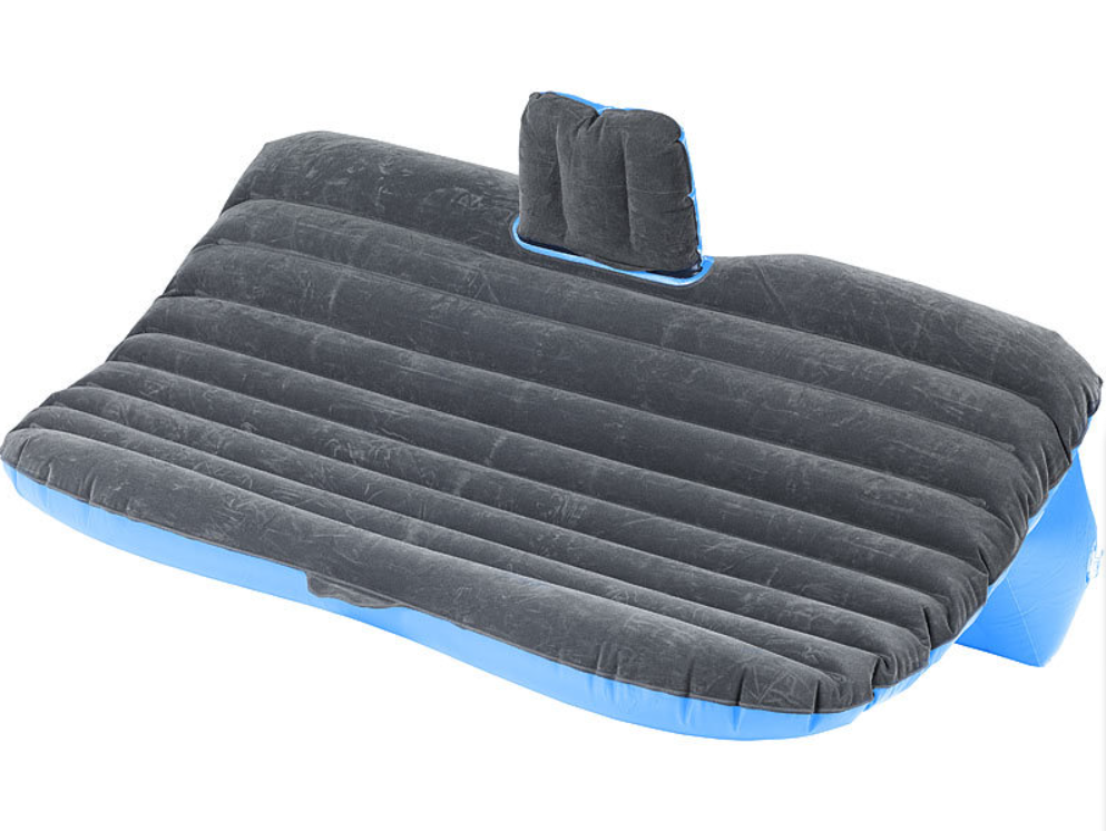 Čiužinys ant galinės automobilio sėdynės su pagalve ir kojų atrama/lauko sofa - pripučiama oro lova - avarinis čiužinys - avarinė miegamoji vieta - miegamoji vieta - automobilinis čiužinys -