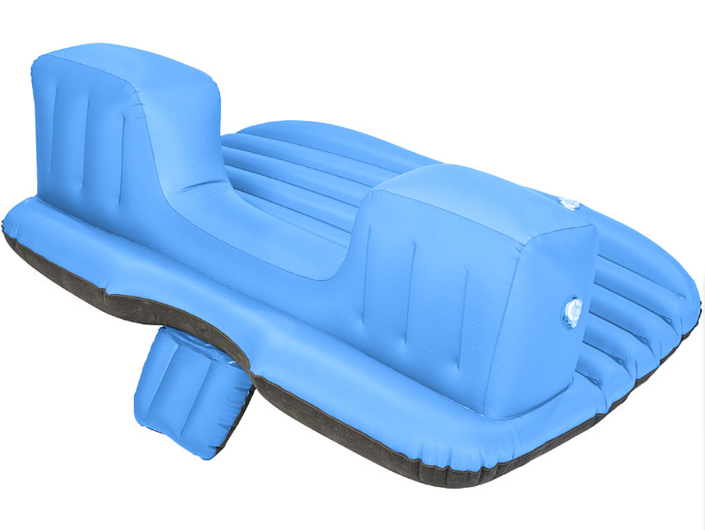 Čiužinys ant galinės automobilio sėdynės su pagalve ir kojų atrama/lauko sofa - pripučiama oro lova - avarinis čiužinys - avarinė miegamoji vieta - miegamoji vieta - automobilinis čiužinys -