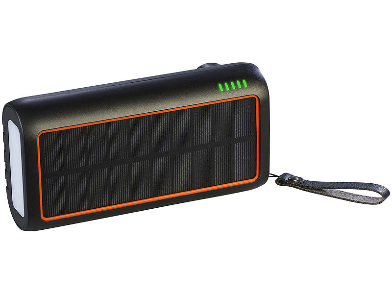 Solar-Kurbel-Powerbank mit 30000 mAh und manueller Stromerzeugung für Notfälle